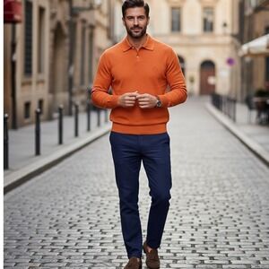 Ralph Lauren Purple Label Polo Silk Cotton Knit Shirt‎ Men M Long Sleeve $1299